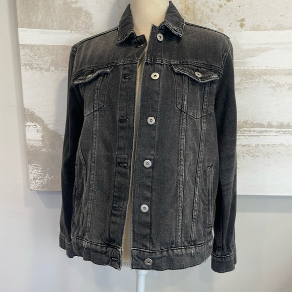Anthropologie Black Denim Jacket Size X-Small (NWT) - Picture 1 of 5